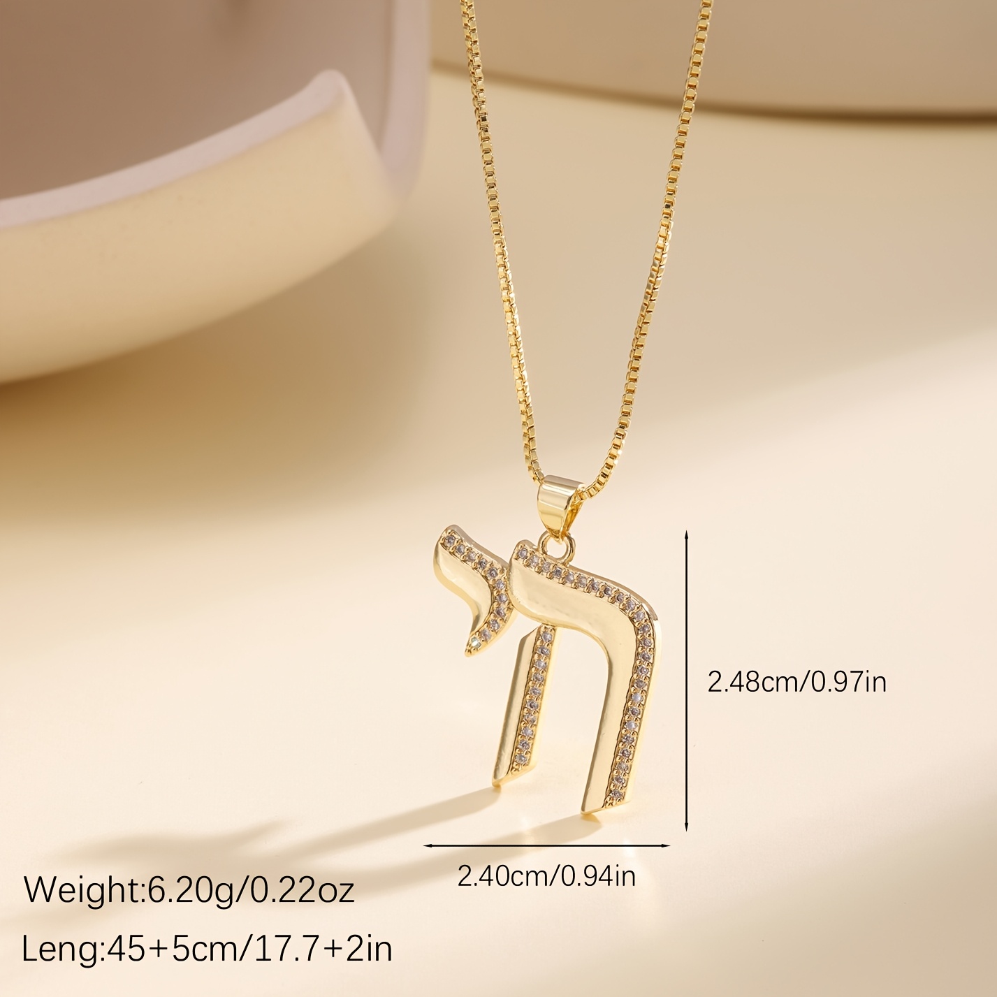 18K Golden Plated Chai Pendant Necklace for Couples